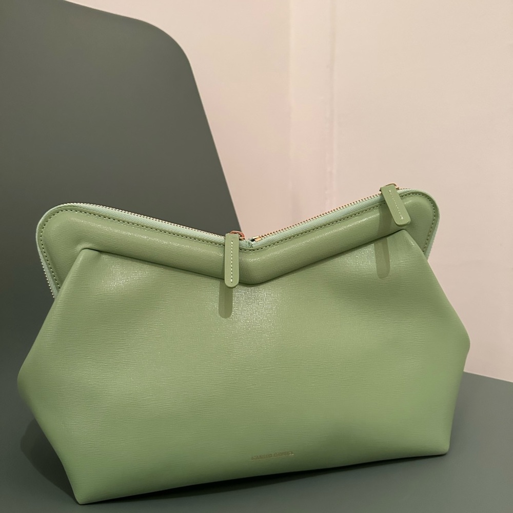 Mansur Gavriel M frame leather bag in green NWOT